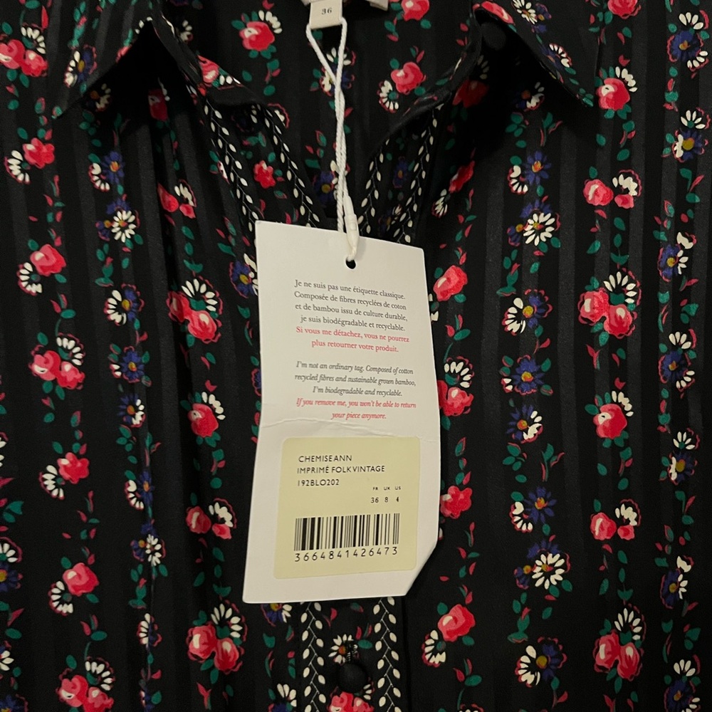NWT Sezane Ann Shirt Floral Folklore sz36 - Picture 5 of 5